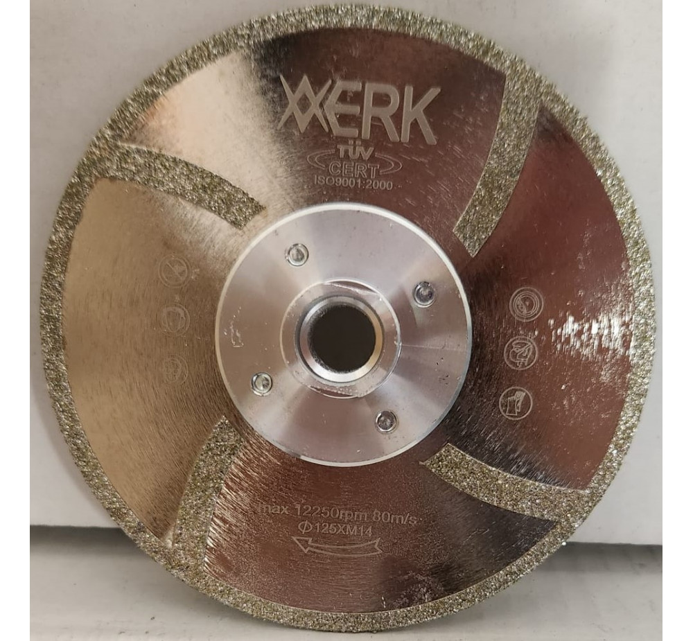 XERK 125 MM PREMIUM MERMER KESİCİ ÇİFT PAHLI TARAFLI M-14 GÖBEKLİ ERK  